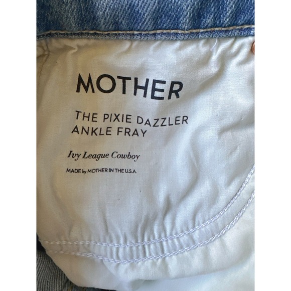 $238 NWT MOTHER PIXIE DAZZLER ANKLE FRAY  Jeans In Ivy League Cowboy Size 25 - Picture 8 of 16